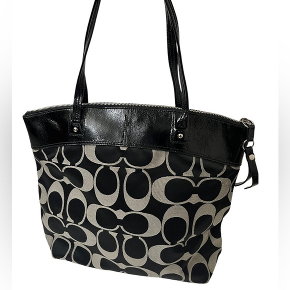 🖤Authentic COACH Signature C Tote Purse (Black/Gray) - Picture 5 of 9
